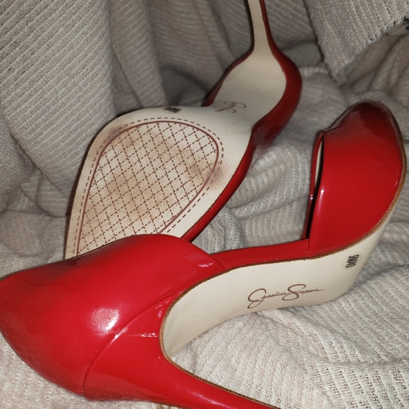 EUC SEXY Red Jessica Simpson Prizma Pump Sz 9 - Picture 10 of 11